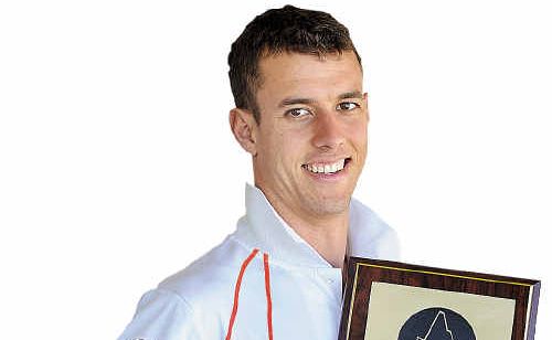 Injured Hervey Bay Seagulls captain Clinton Horne with his Bundaberg Rugby League Player of the Year award. Injured Hervey Bay Seagulls captain Clinton Horne with his Bundaberg Rugby League Player of the Year award.